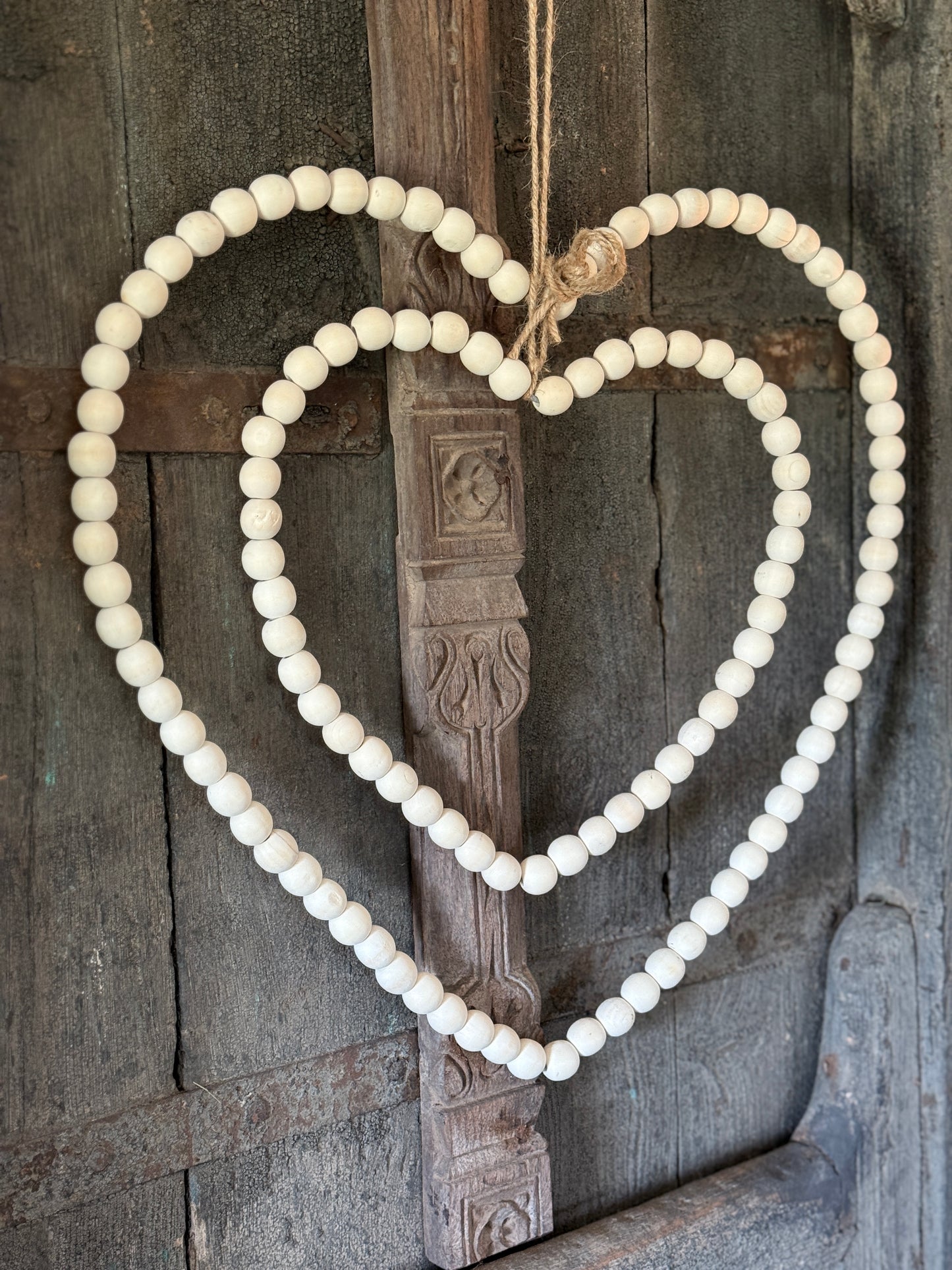Heart of beads, natural, available in M and L