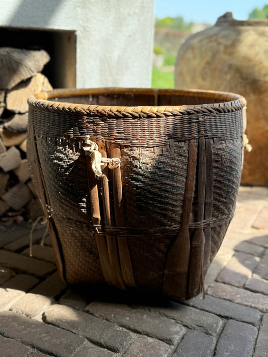 Old Chinese Basket – Ø48 x H43 cm