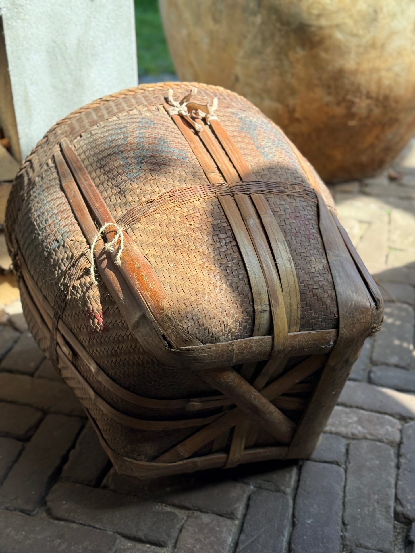 Old Chinese Basket – Ø48 x H43 cm