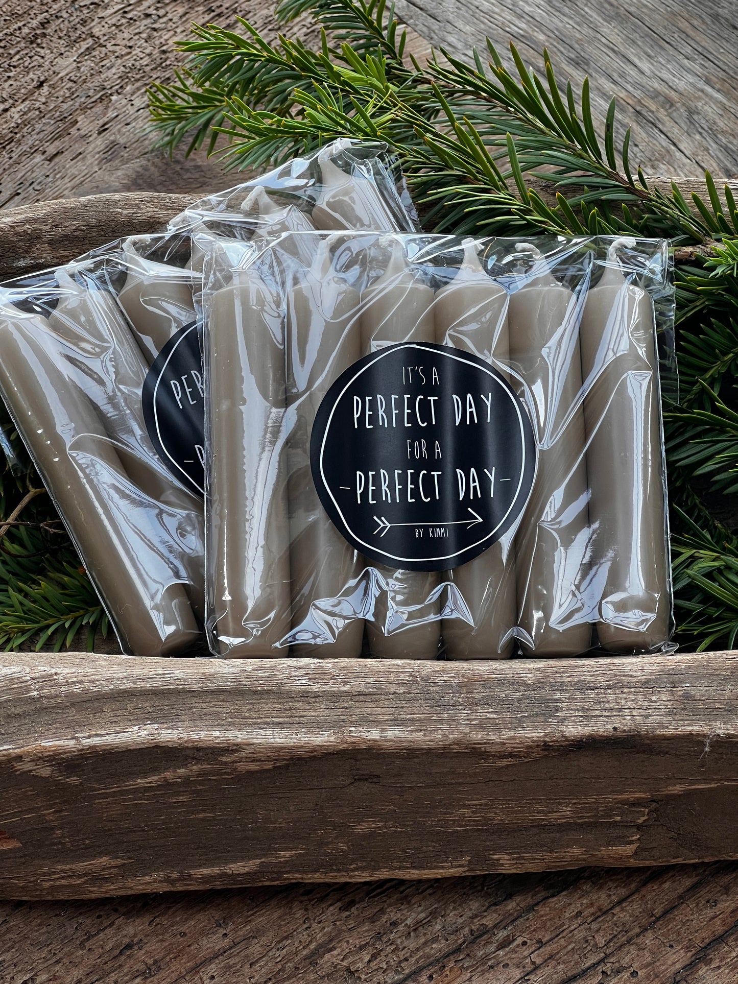 Dinner candles 6 pieces Eucalyptus