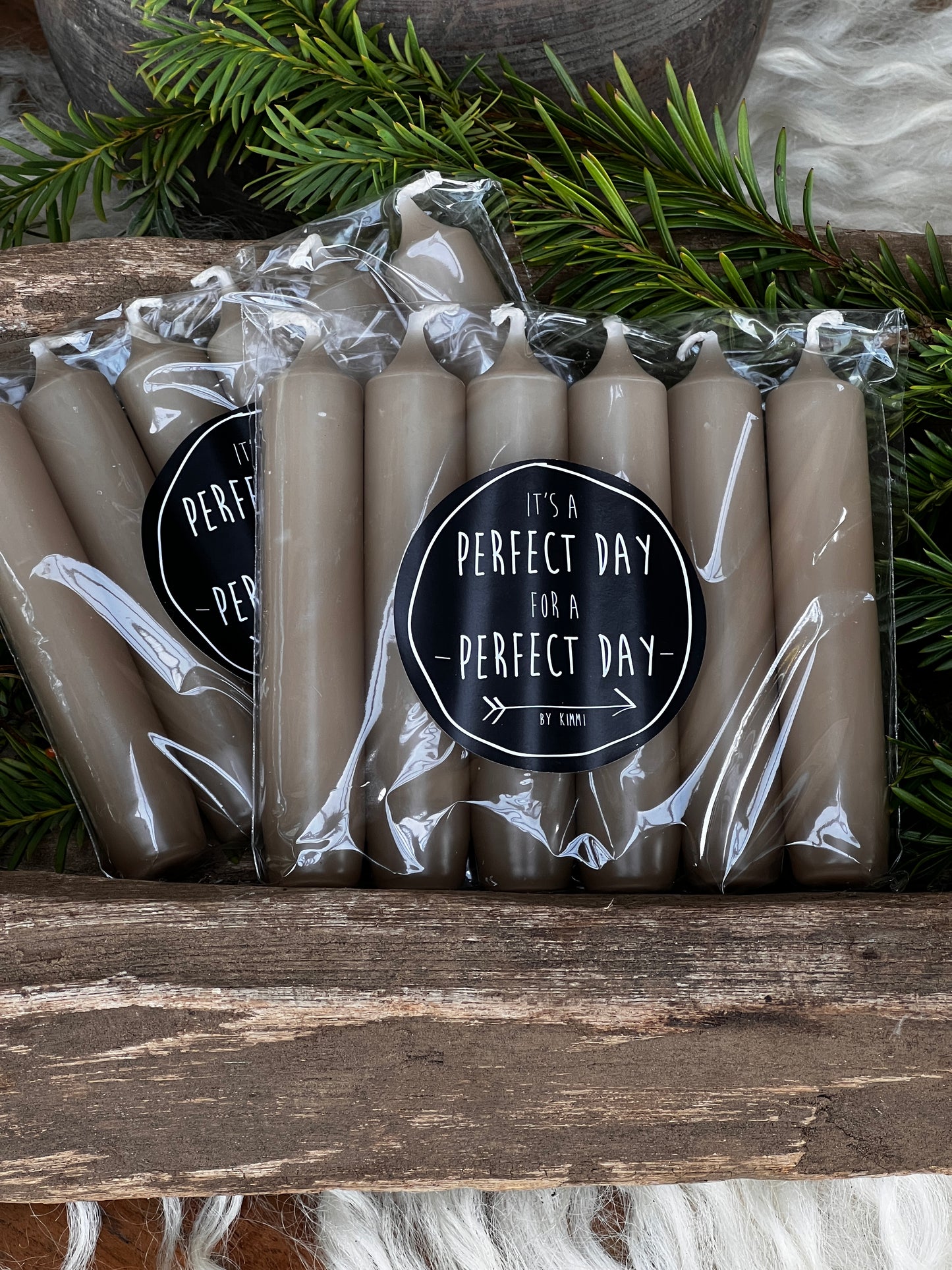 Dinner candles 6 pieces Walnut