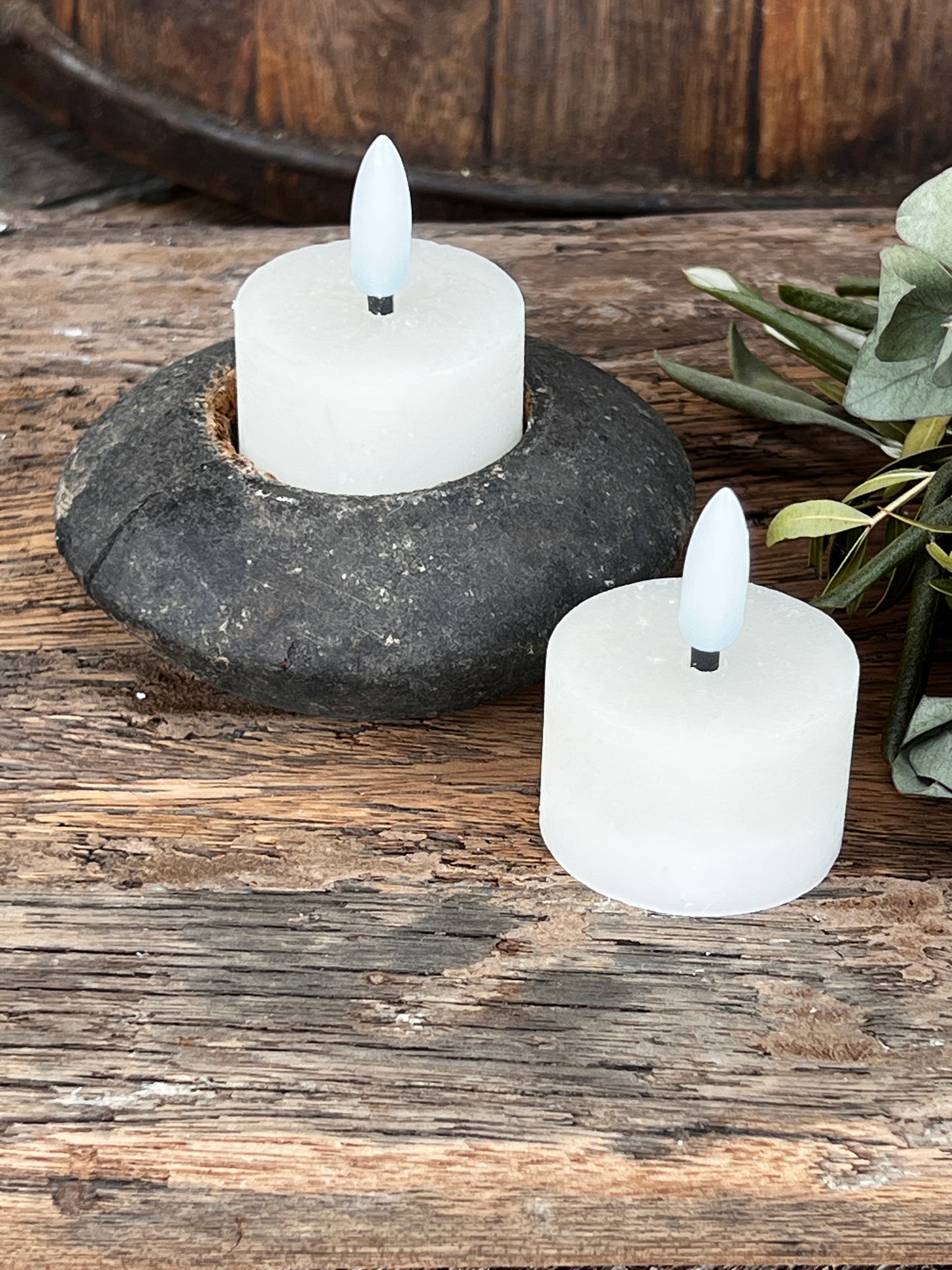 LED Tealight 2 cm Off-White Countryfield. Set of 2.