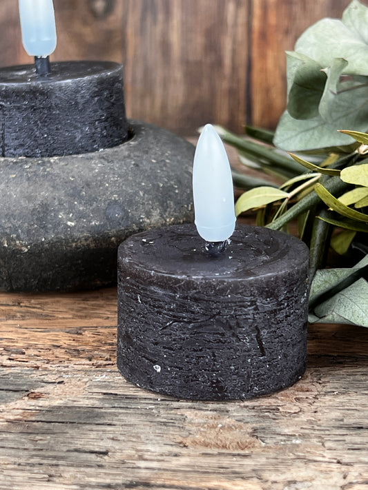 Tealight LED, Black 2 cm. Countryfield, set of 2 pieces