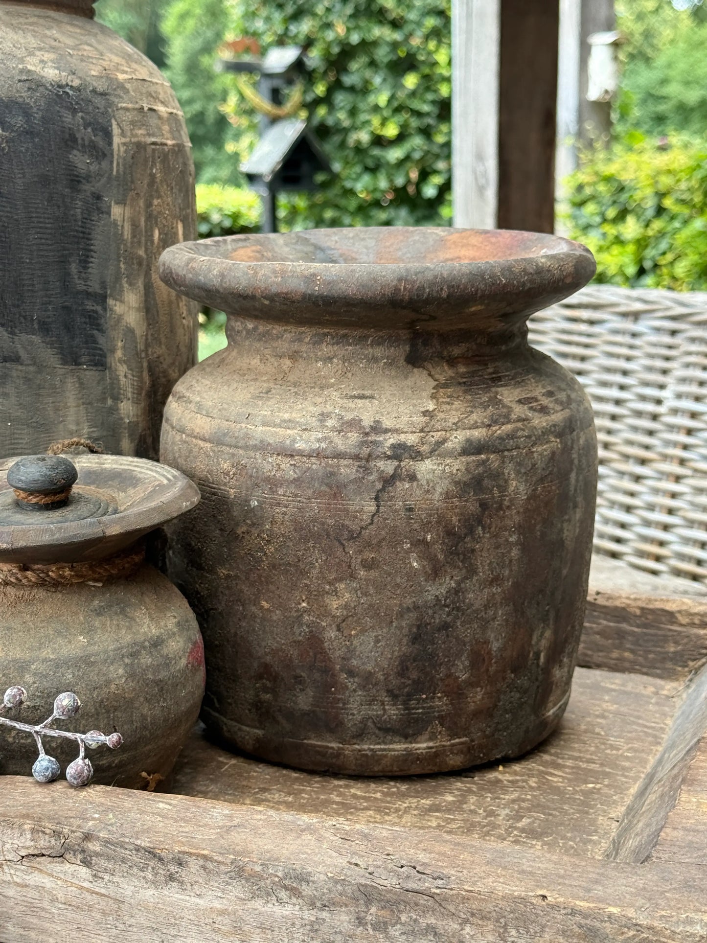 Nepalese houten pot- Trapa Living