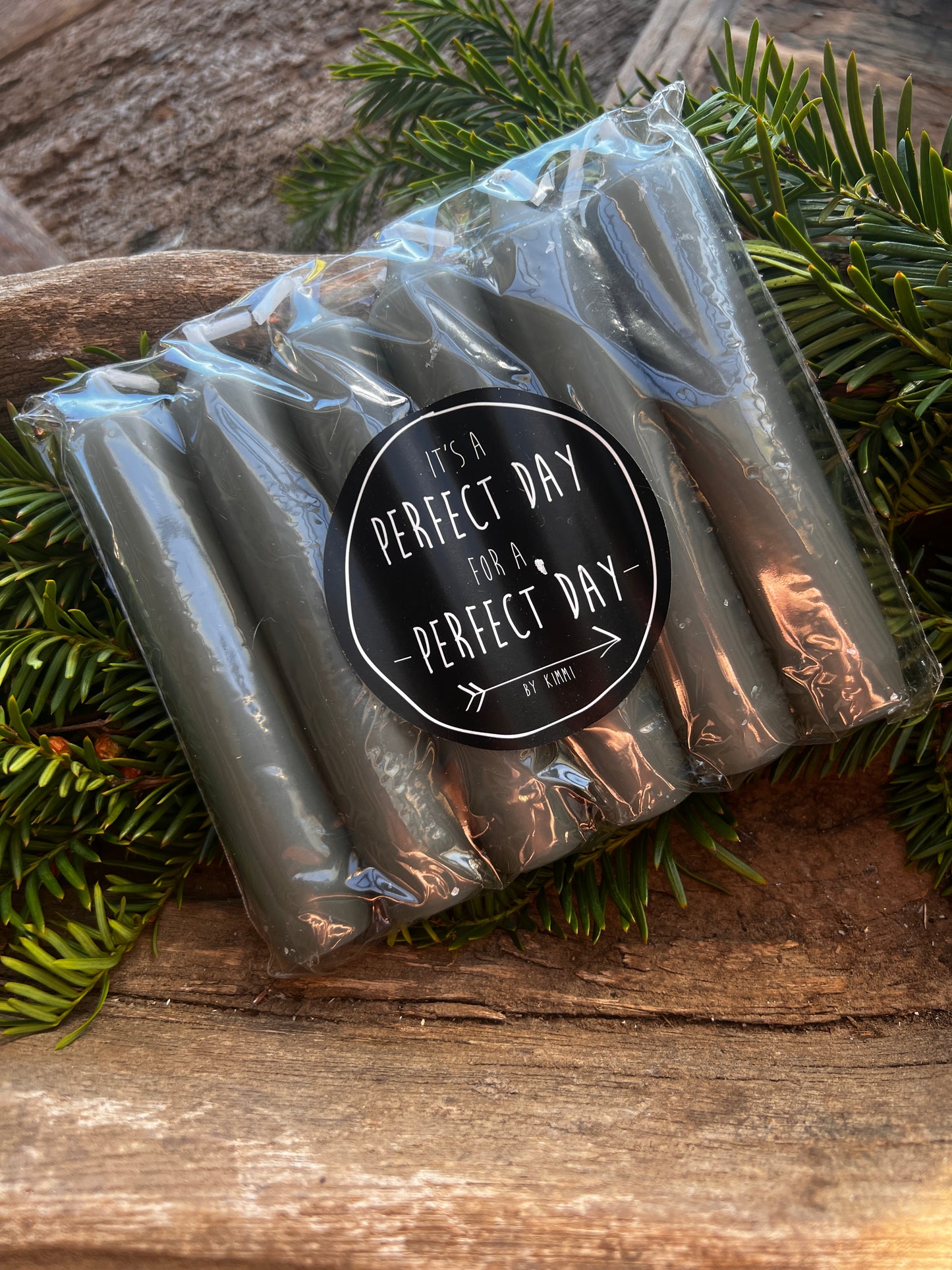 Dinner candles 6 pieces Stone