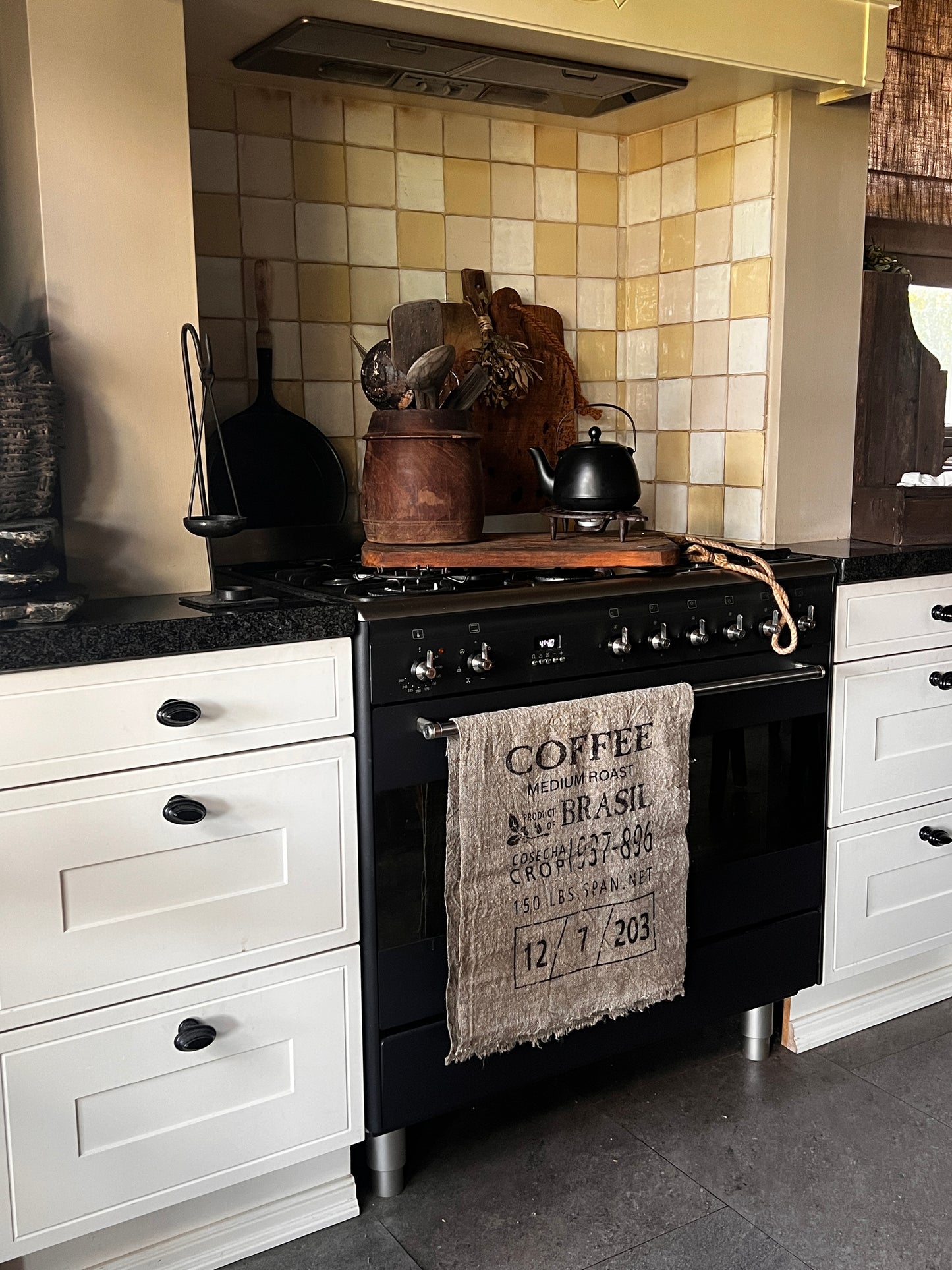 Shabby cloth "Coffee" 100x40 cm.