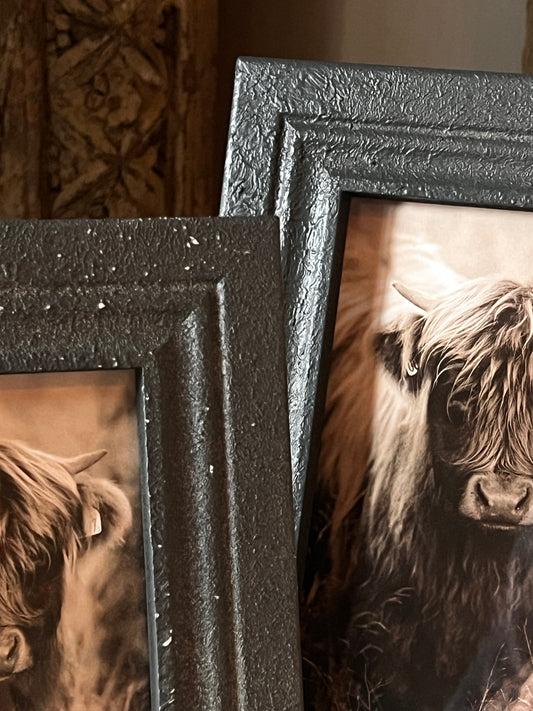 Photo frame black crackle, available in S, M and L