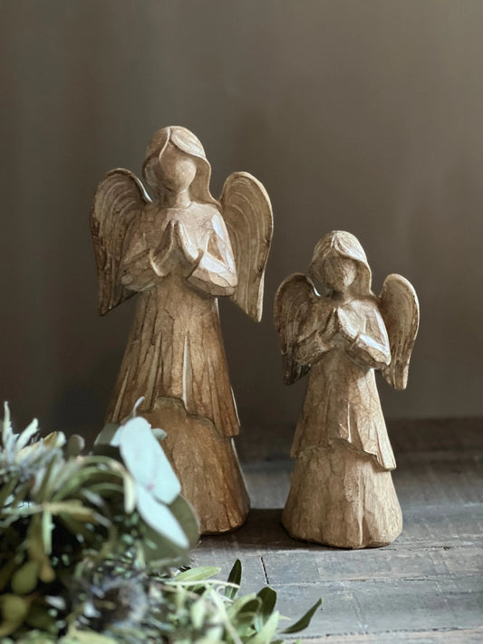 Wooden angel natural, available in M and L