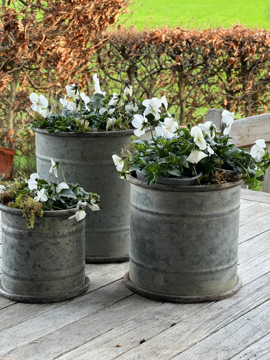metal pots straight model, set of 3 pieces