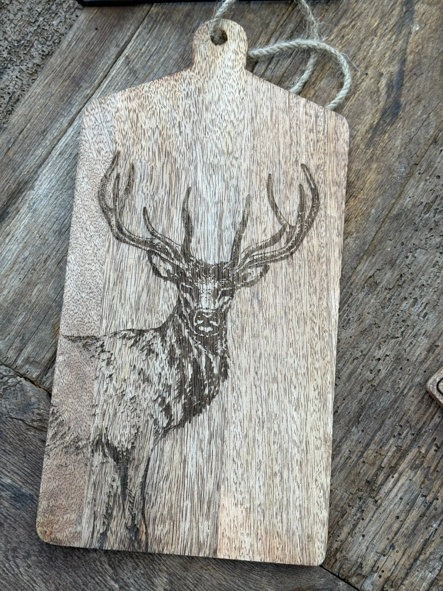 :Wooden Serving Board / Bread Board with Engraved Print