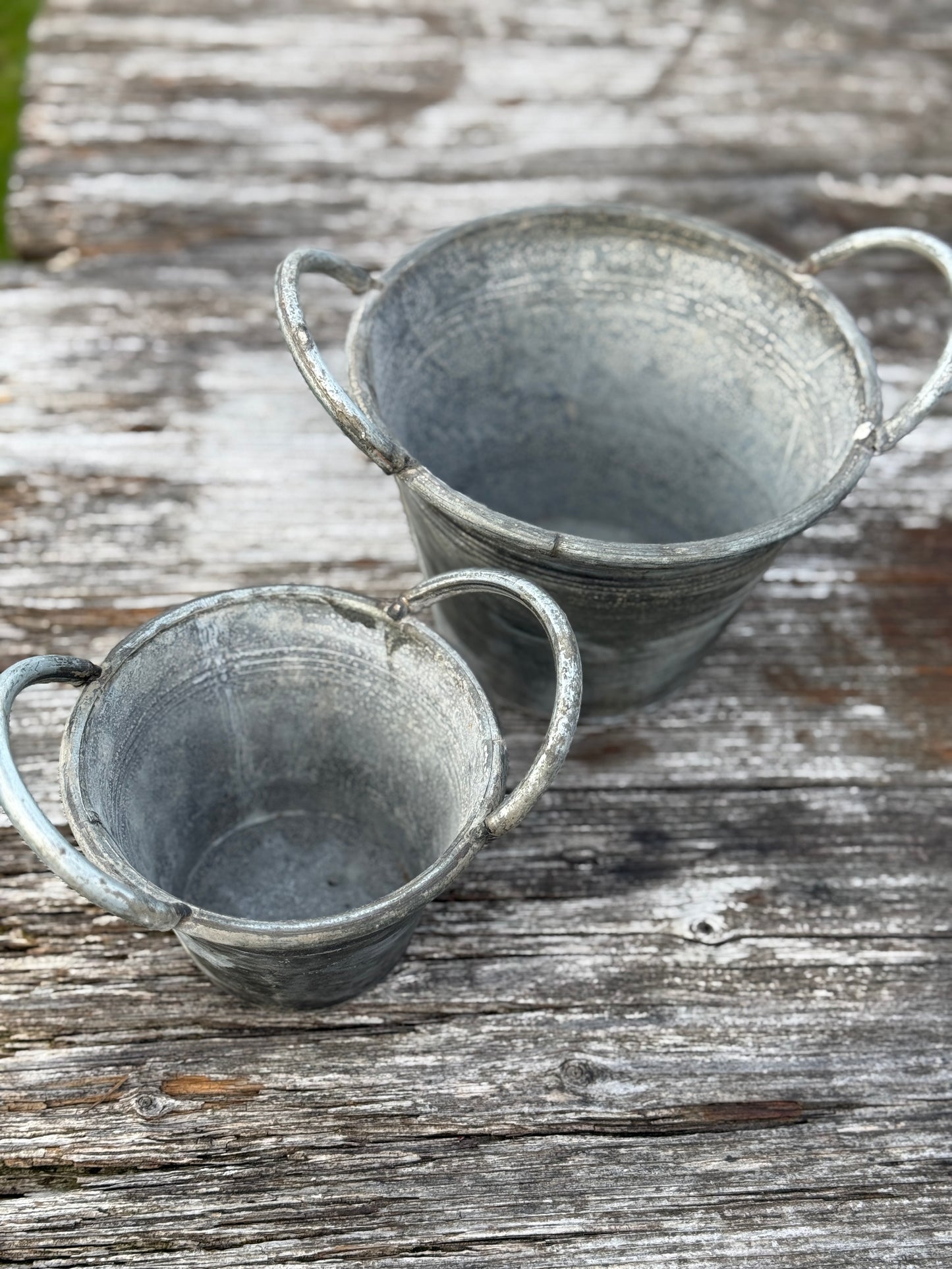 Metal pots with handles