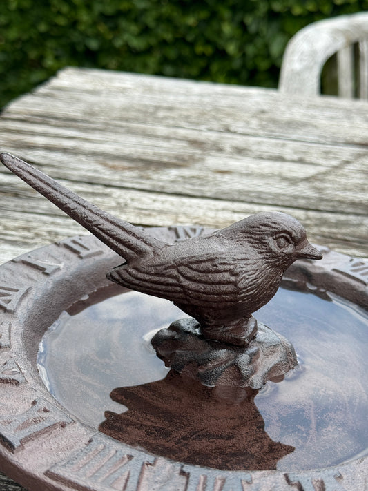 Wrought Iron Bird Bath with Sundial