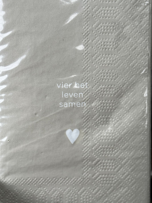 Servetten "Vier het leven"