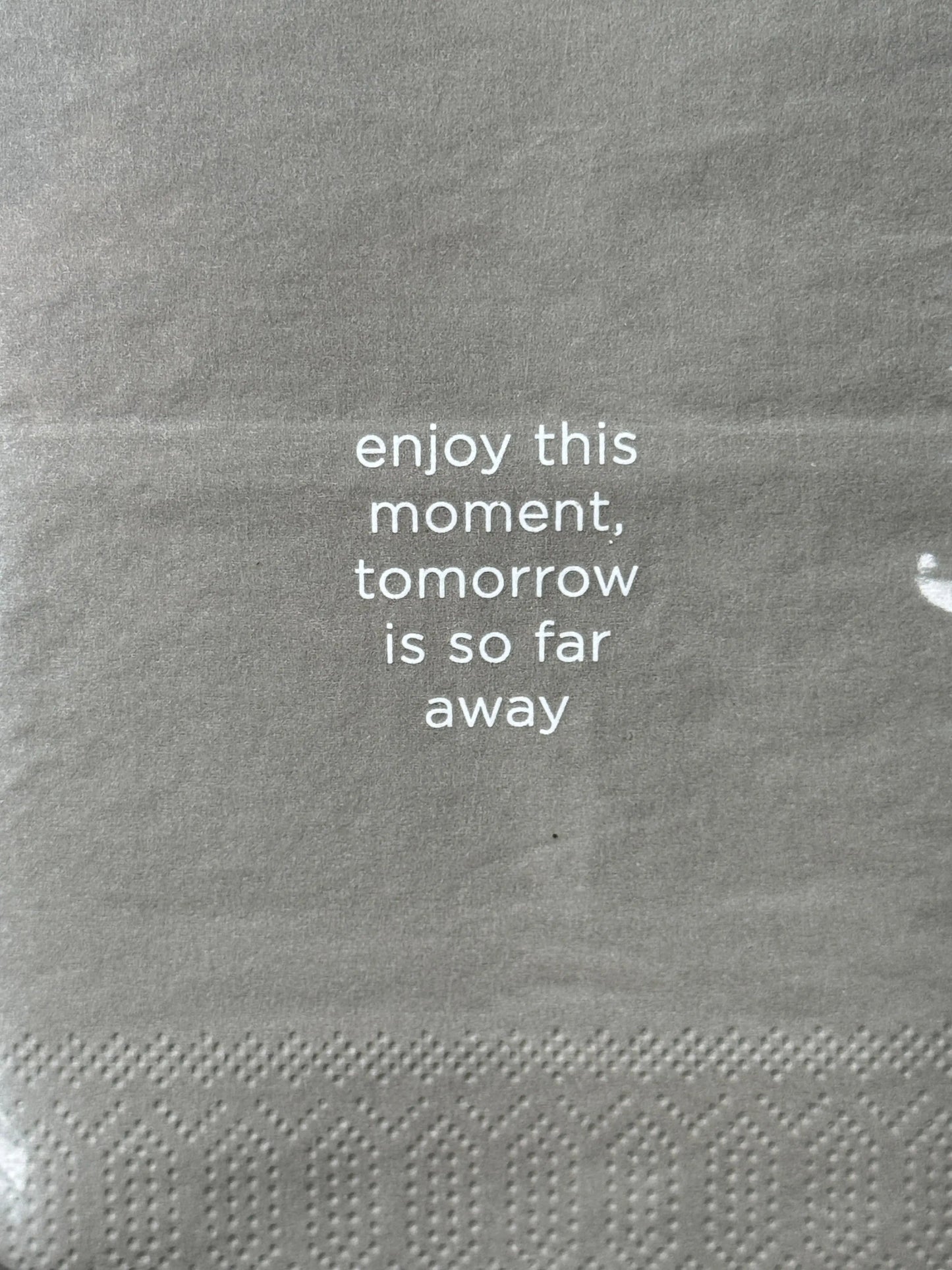 Napkins "Enjoy this moment, tomorrow is so far away"