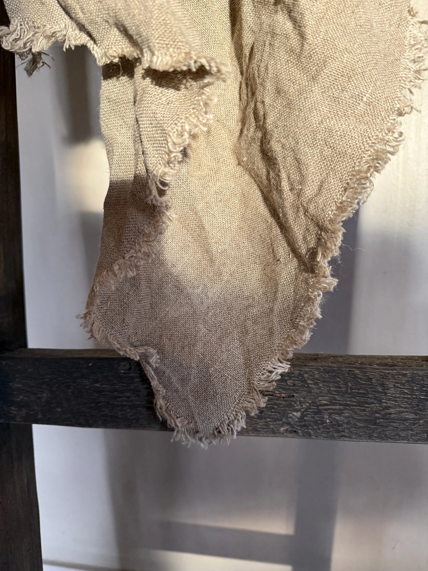 Shabby Stoff aus Rohleinen – Unbedruckt