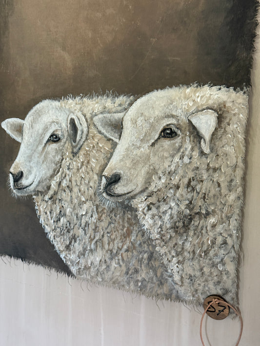 Chalk canvas "Sheep" – Hand painted by San7