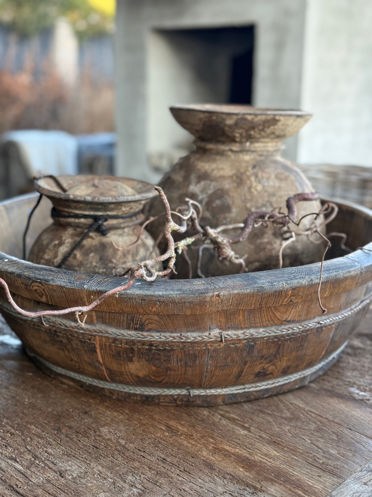 Oude Authentieke Olijfbak