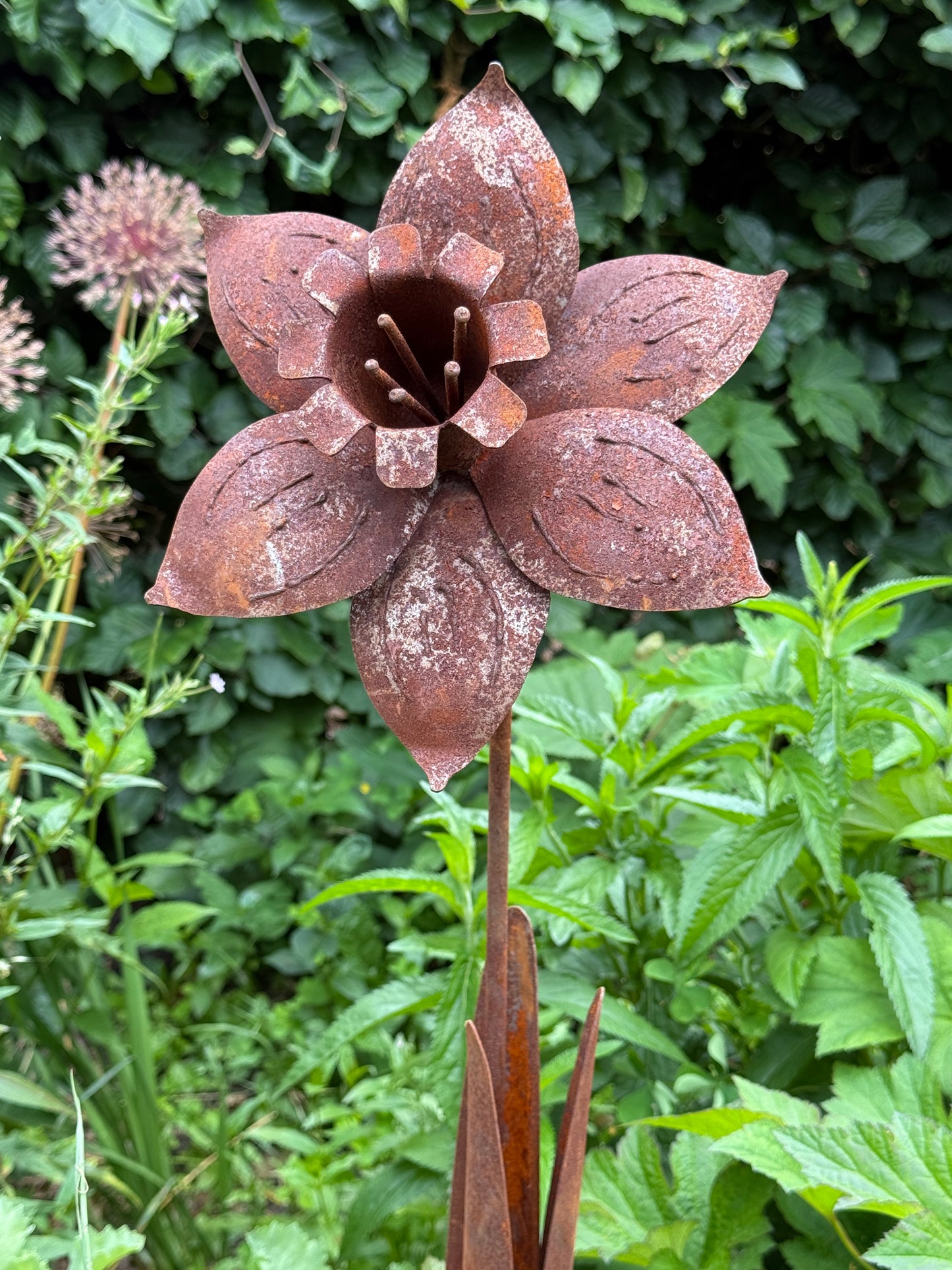 Rusted Metal Lily on Plug