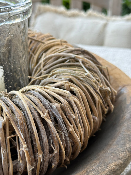 Dekokranz – Weiß gewaschen, Naturmaterial (Ø 30 cm)