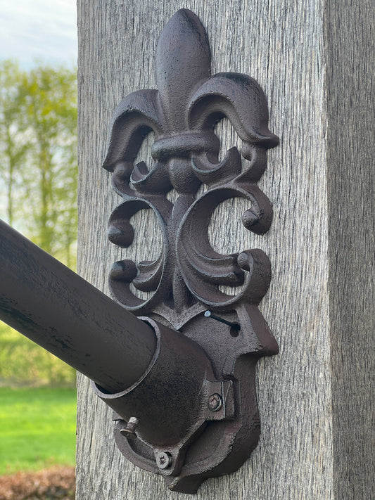 French lily flagpole holder