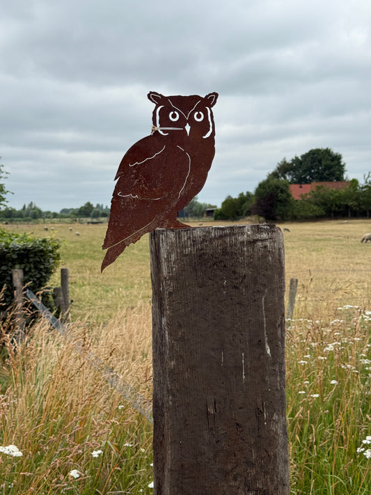 Rusted Metal Owl – Tree or Pole Decoration