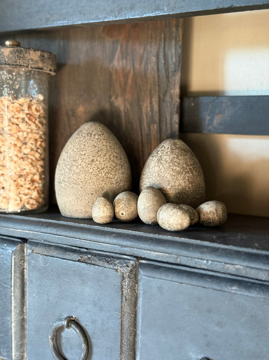 Set van 6 handgemaakte betonnen eitjes – PMR