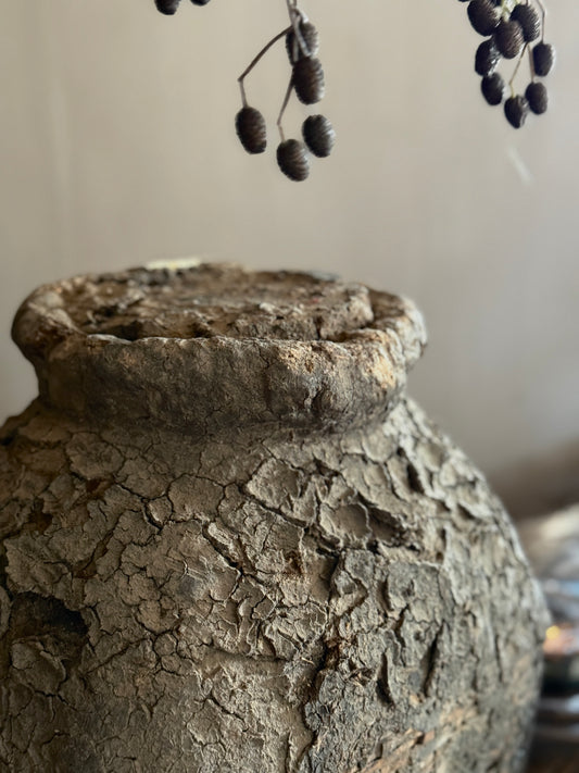 Authentic Old Clay Basket with Lid - Trapa Living (06)