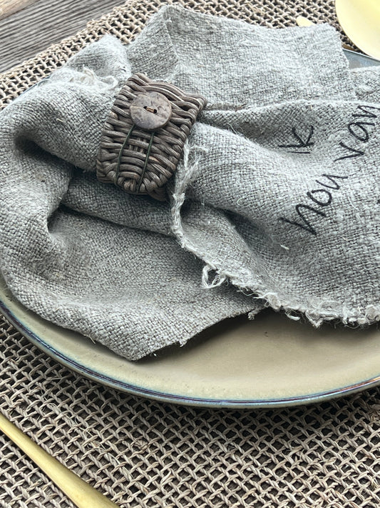 Napkin rings, Natural, set of 6 pieces