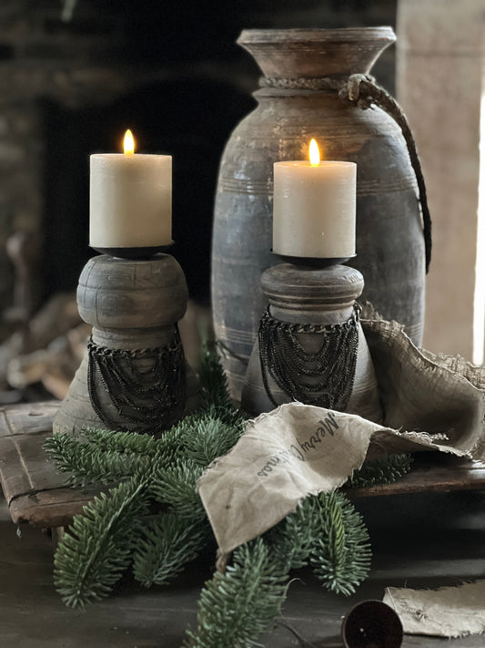 Candlestick with chain, left in the photo (LH3)