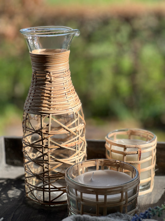 Reed bound carafe "Flower"