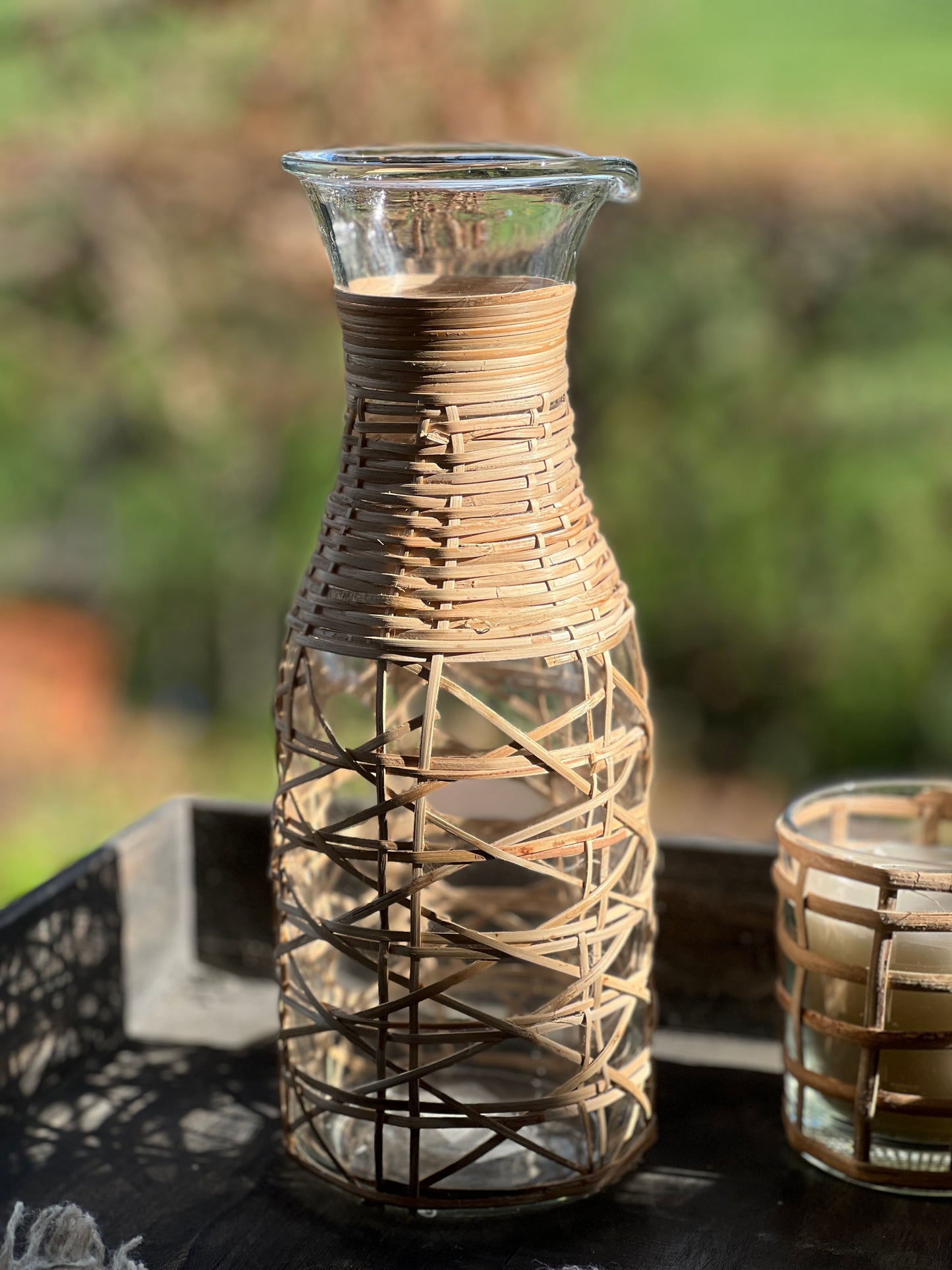 Reed bound carafe "Flower"