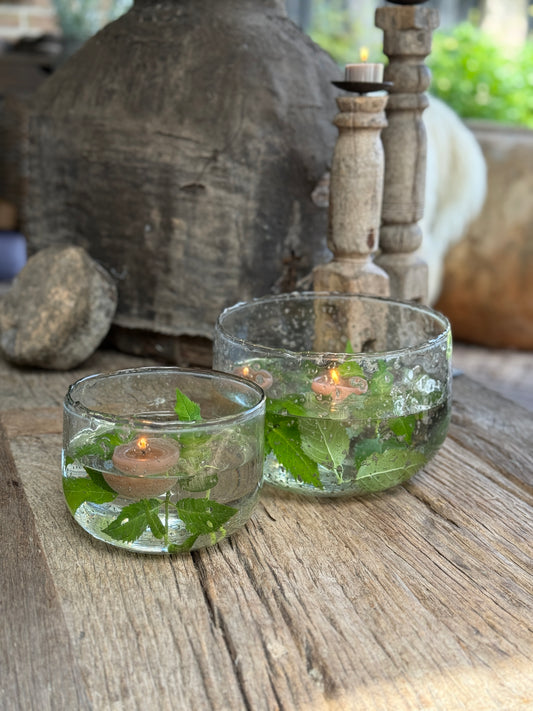 Glass bowl uneven edge - available in M and L