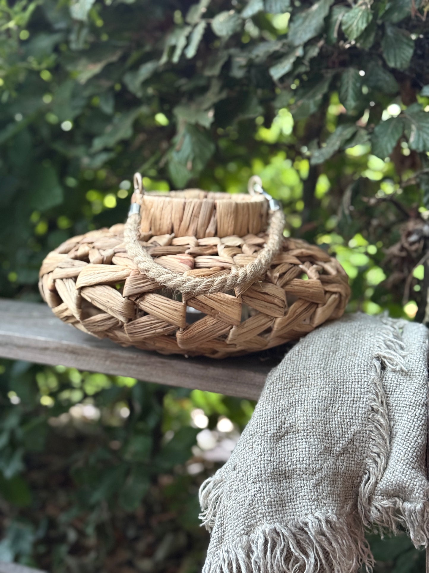 Braided Banana Leaf Lantern - Oval