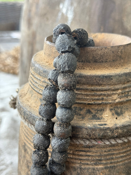 Wooden Bead Necklace – Mixed Dark Gray/Black