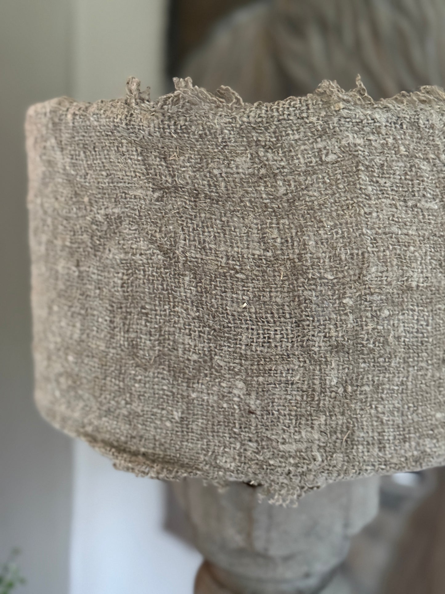 Shabby Linen Lampshade – Rustic, Rugged Look – 4 Sizes