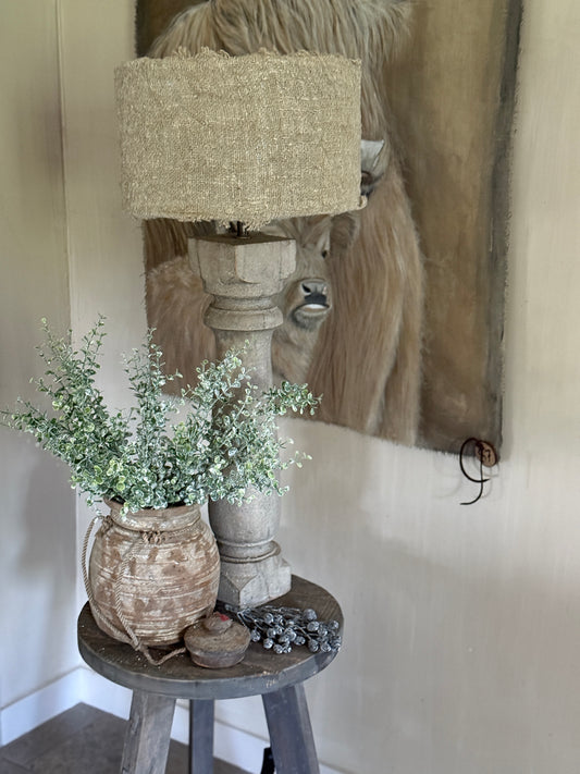 Balusterlamp van Massief Hout – Stonelook Taupe – 3 Maten