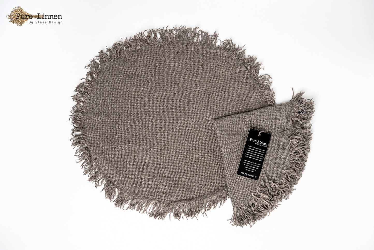 placemats Round 100% linen "Mara" grey