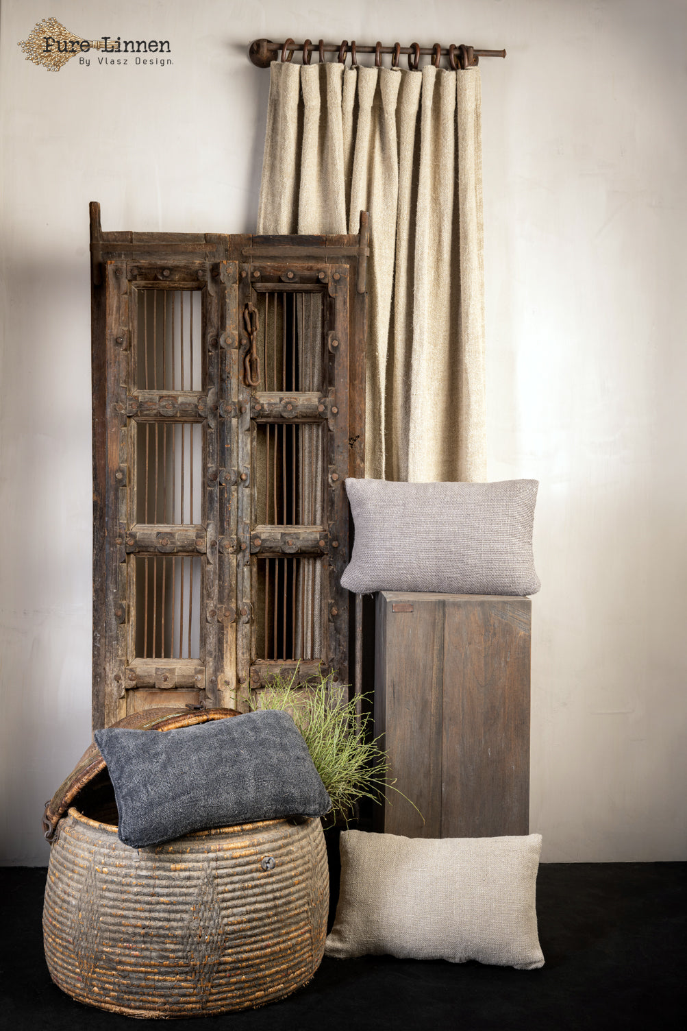 Sierkussen 100% linnen "Rachel" Naturel incl. binnen kussen 30x50cm