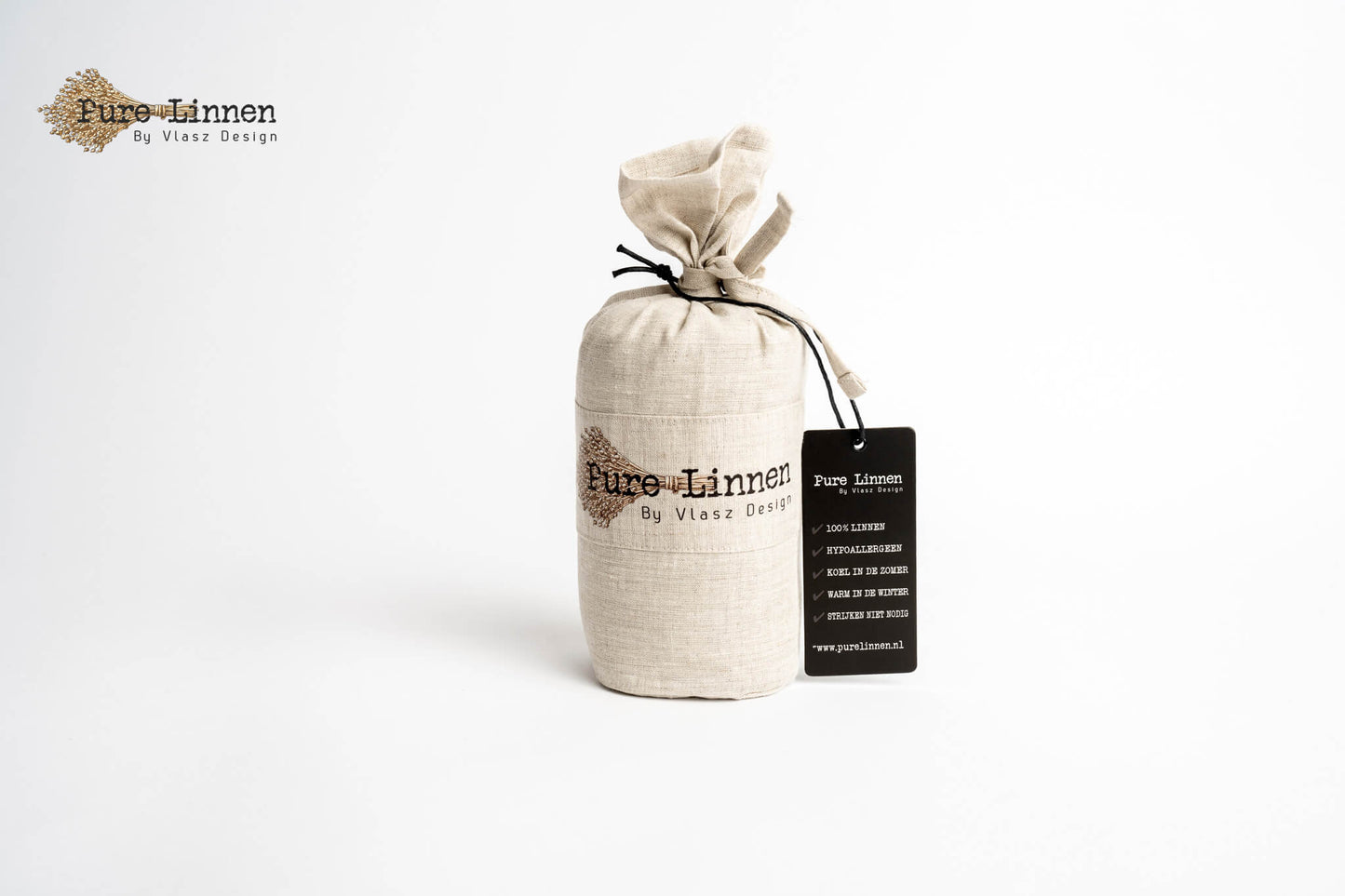 Linen Throw Pillow Natural/Diamond - Pure Linen