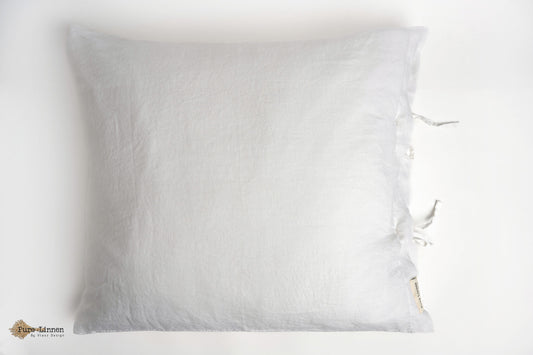 Linen Pillowcase White/Bow - Pure Linen