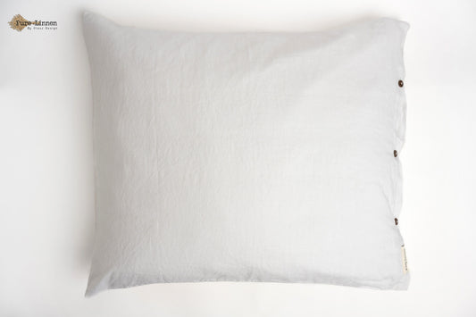 Linen Pillowcase White/Buttons - Pure Linen