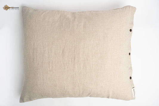 Linen Pillowcase Natural/Buttons - Pure Linen