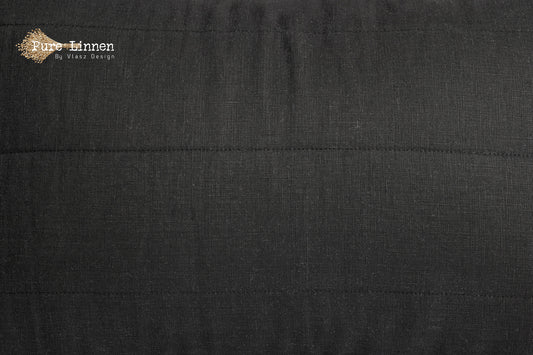 Linen Bed Runner/Bedrunner Black/Stripes - Pure Linen