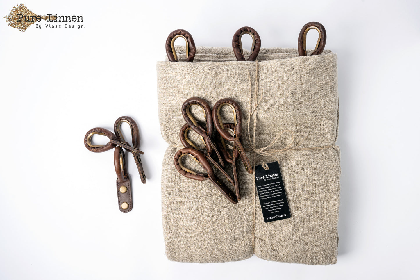 Vorhang Grace 100% Leinen (mit Leder-Aufhängeschlaufen)