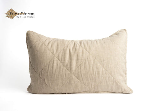 Linen Throw Pillow Natural/Diamond - Pure Linen