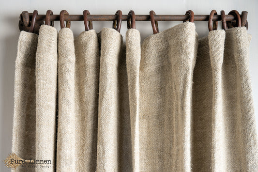 Curtain Grace 100% linen (with leather hanging loops)