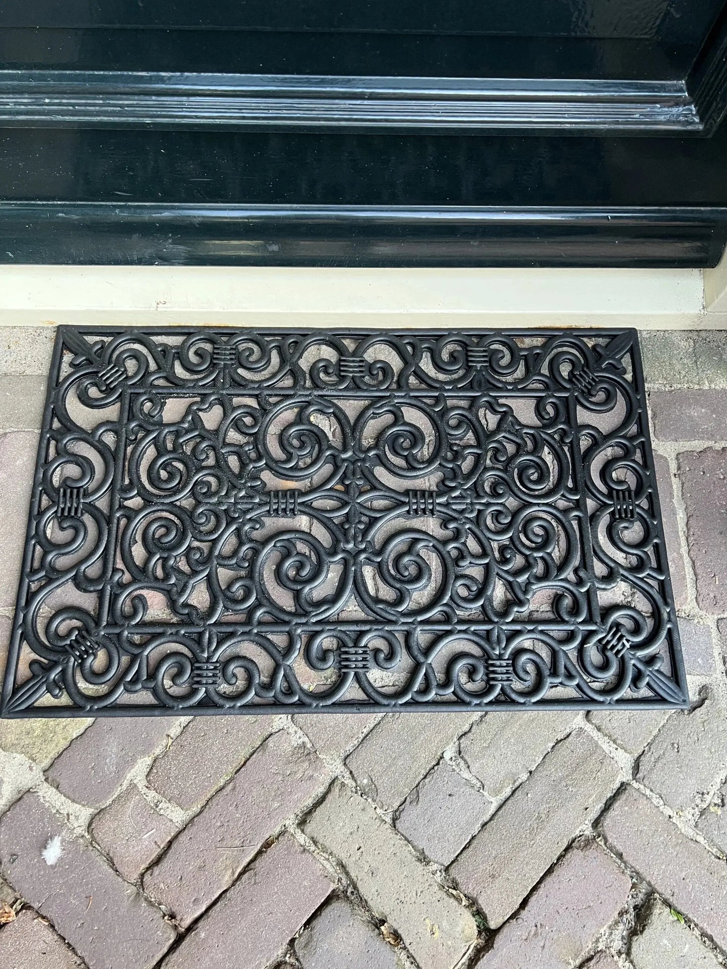 Doormat rubber black rectangular