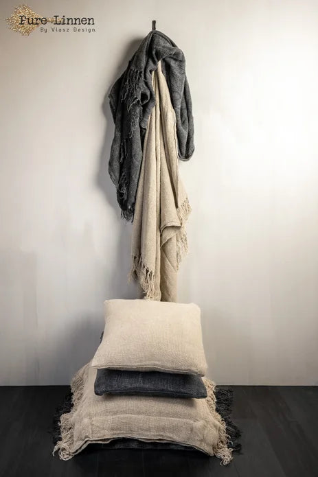 Linen Delilah Plaid Natural Pure Linen