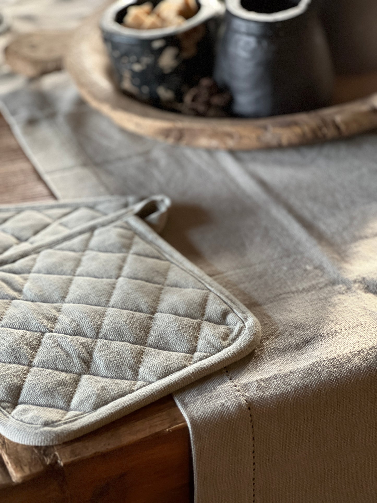 Pannenlappen, linen&more, beige, set van 2 stuks