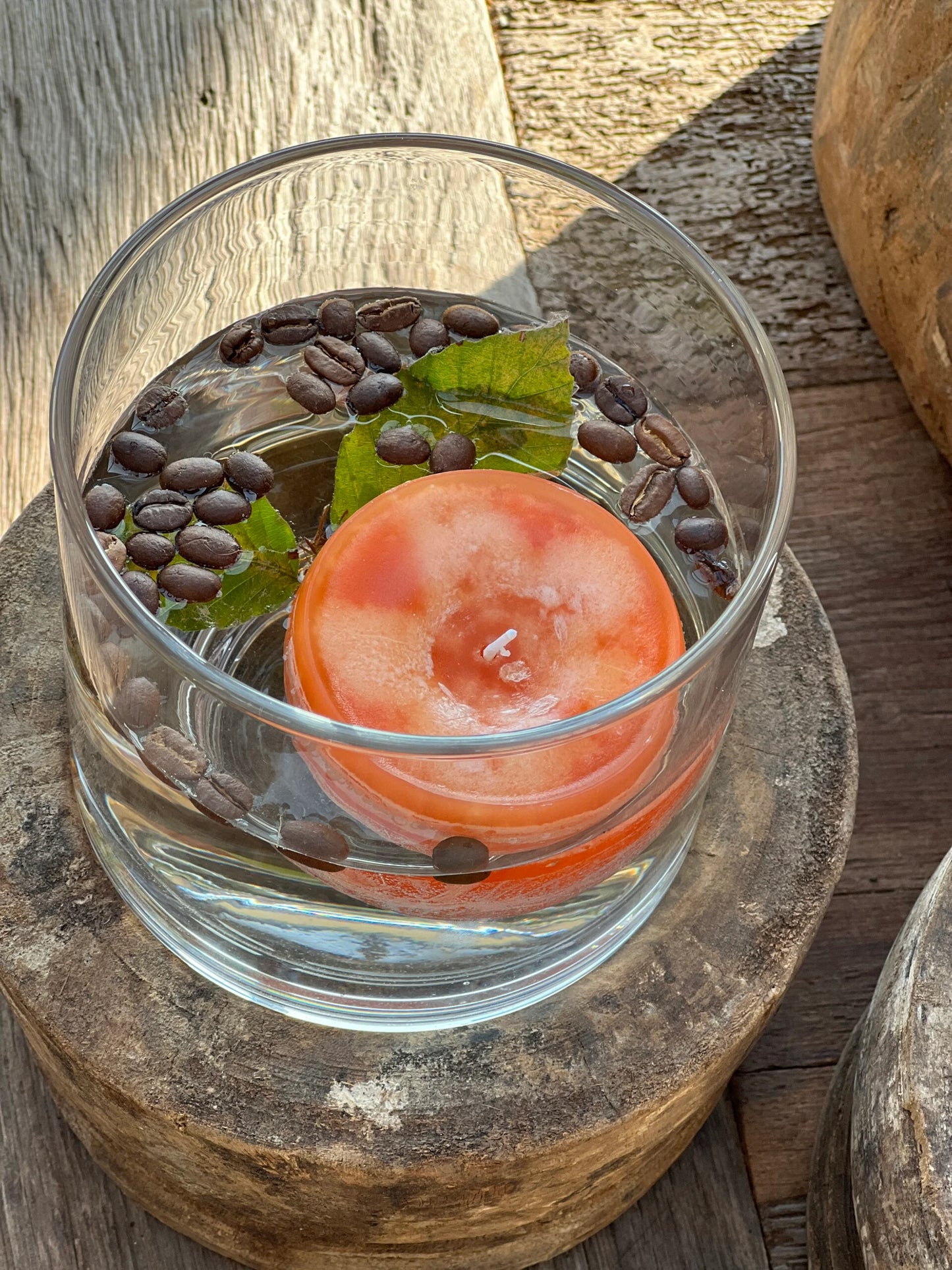 Floating candles XL - set of 3 in the colours Cognac, Wine red, Orange